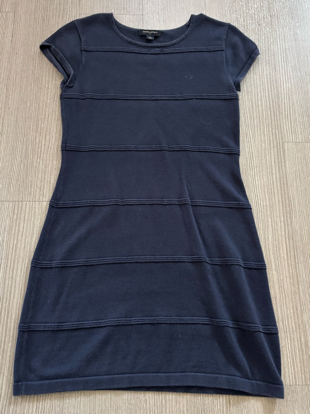 Banana Republic Navy Textured Knit Midi Dress